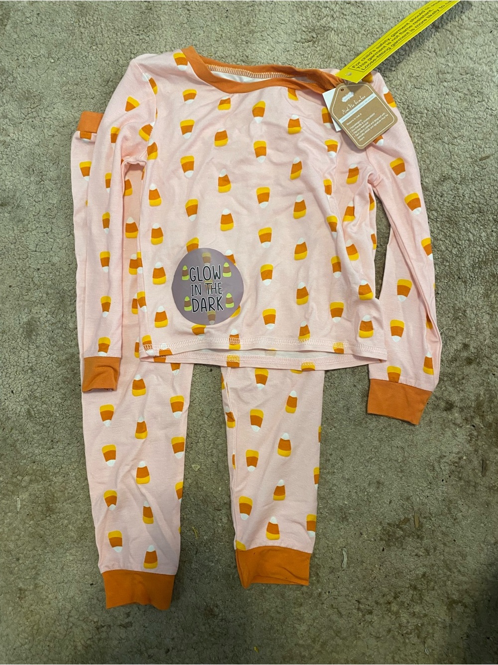 Mud Pie Candy Corn Glow-in-the-Dark Pajama Set